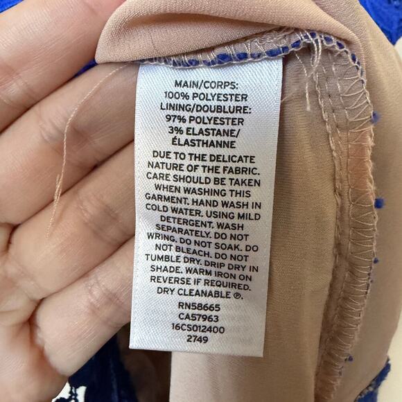 Cooper St Blue Crochet Lace Cocktail Dress Size 4 - Picture 5 of 6